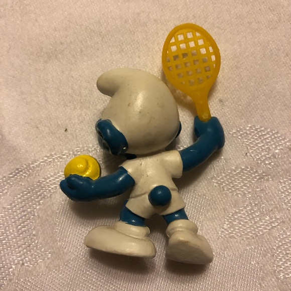 The Smurfs Tennis Serve Smurf Sports 20093 Rare Vintage Display Figure 1977 - Picture 5 of 6